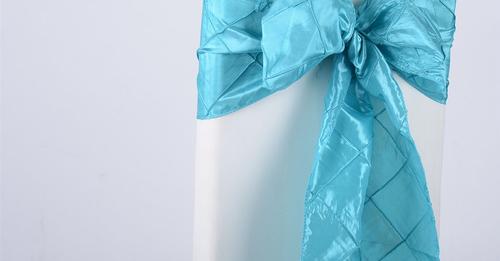 Turquoise - 7 X 108 Inch Pintuck Satin Chair..