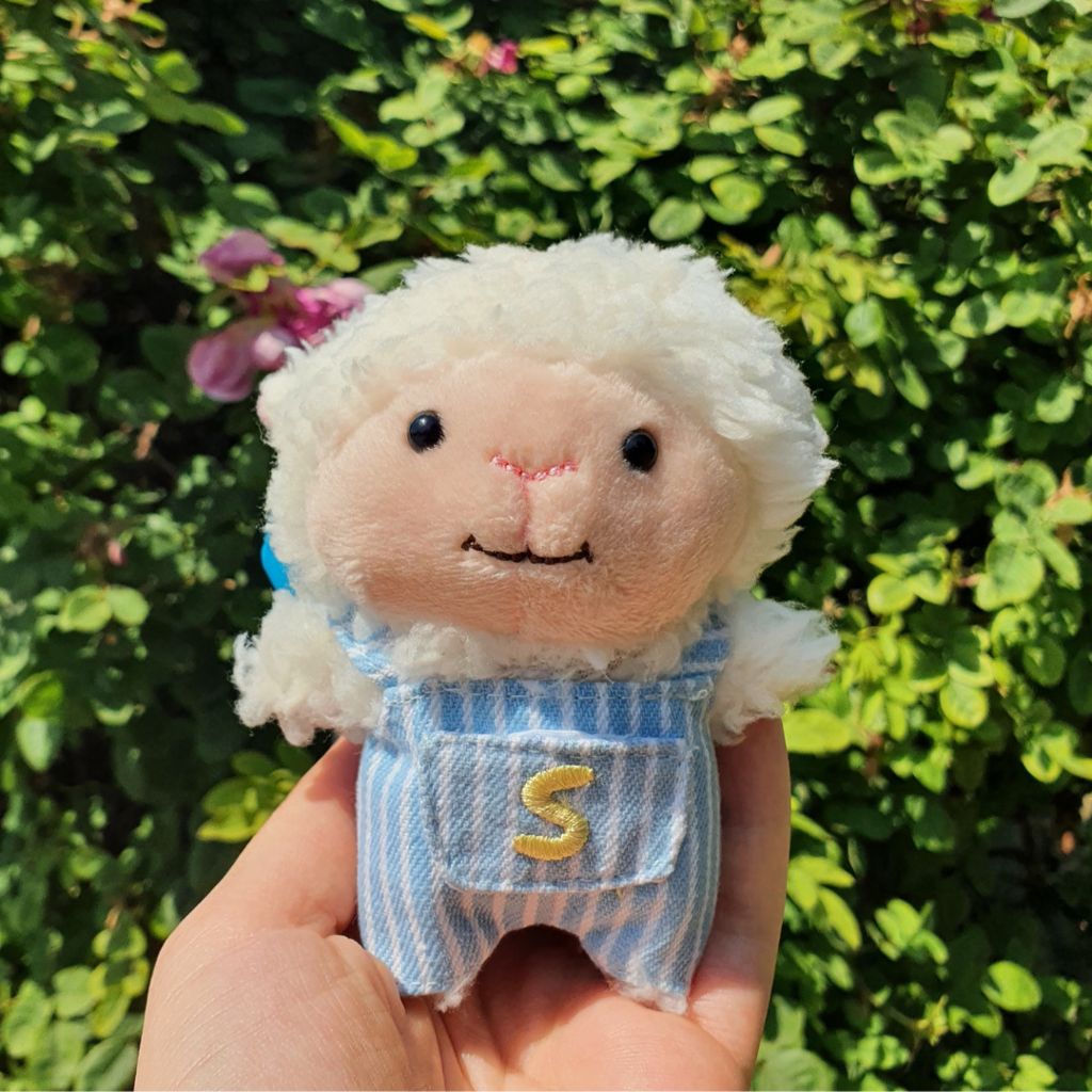 Naito Design Shipun Salopette a Righe Peluche Pecora