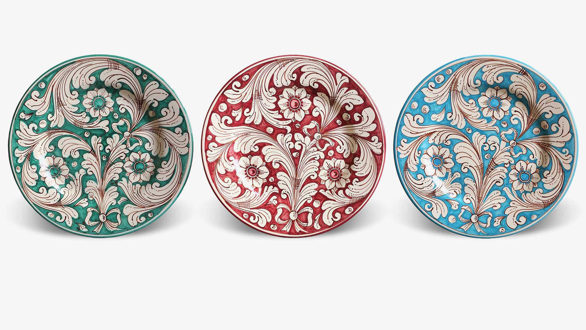 Piatti in ceramica decorata siciliana-collezione Marzapane